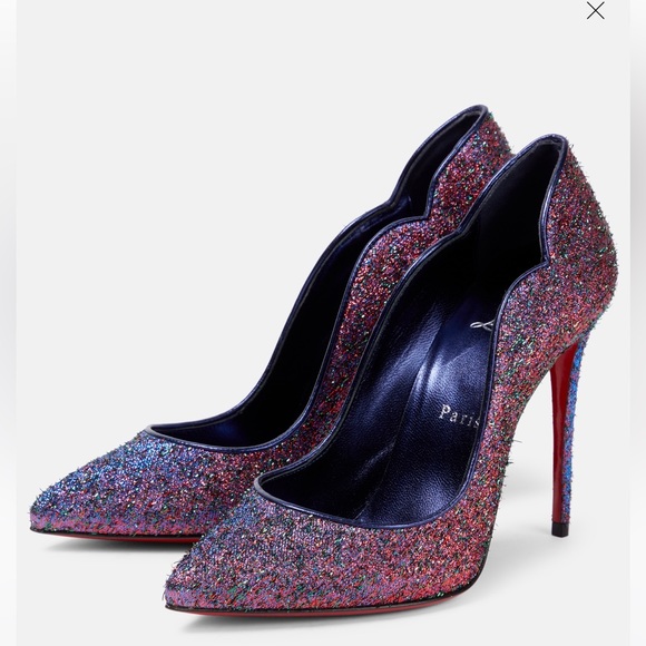 CHRISTIAN LOUBOUTIN Hot Chick 100 Lurex® pumps, Size 38.5 - Picture 4 of 13